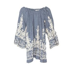 Indigo Soul Girls Chambray Embroidered Tunic size 6